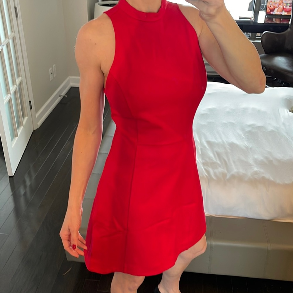 Red dress with pockets